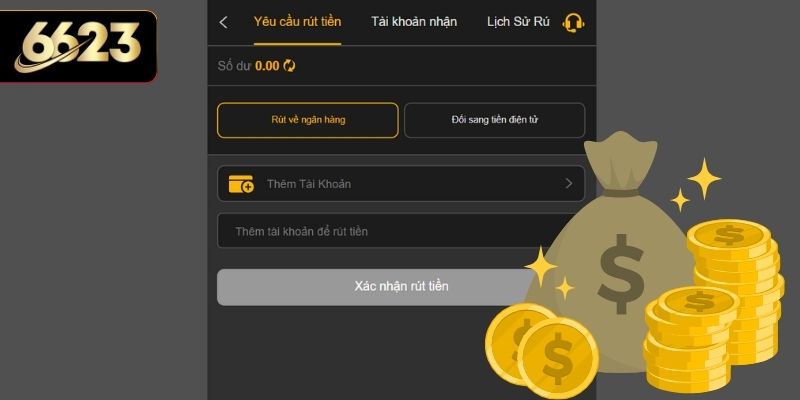 Thao tác truy cập website rút tiền 6623 cực dễ